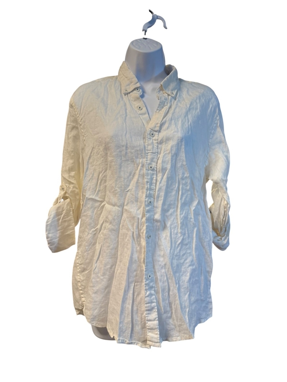 Denim & Flower Ricky Singh White Linen Button-Up Shirt